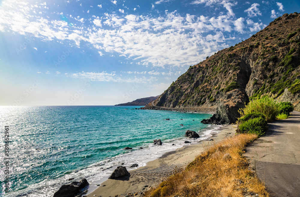 The south sea coast of the island Crete, prefecture Rethymno, Greece