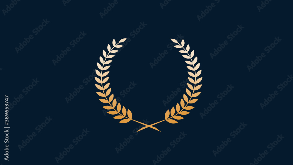 Amazing gradient wreath logo icon on aqua dark background Amazing gradient wreath logo icon on aqua dark background
