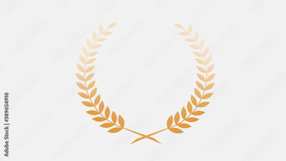 Brown gradient wreath icon on white background, New wheat icon Brown gradient wreath icon on white background, New wheat icon
