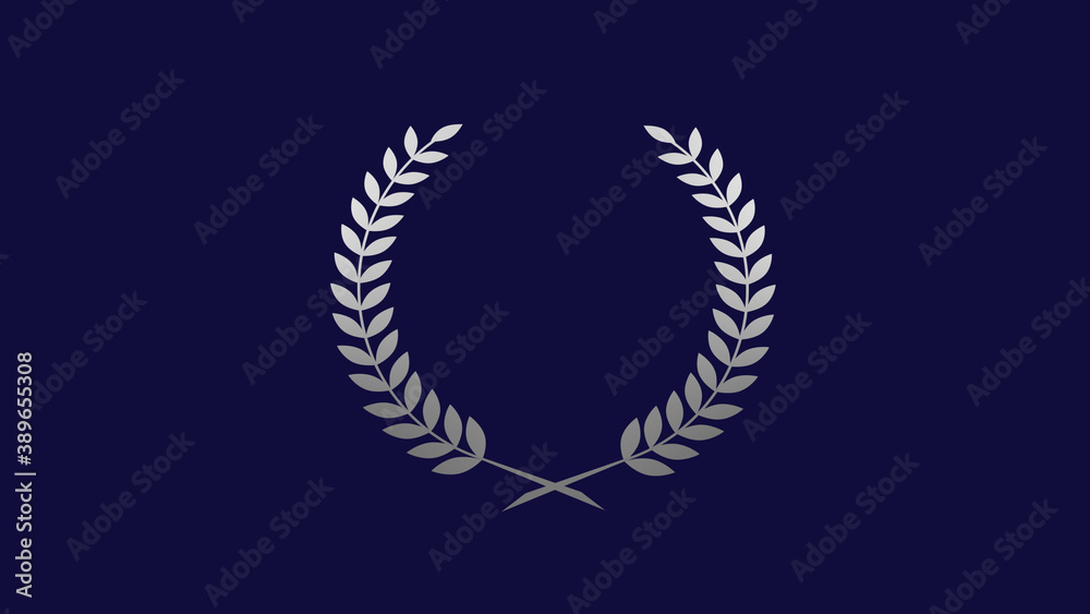 New gradient wreath icon on blue dark background, Best wheat icon