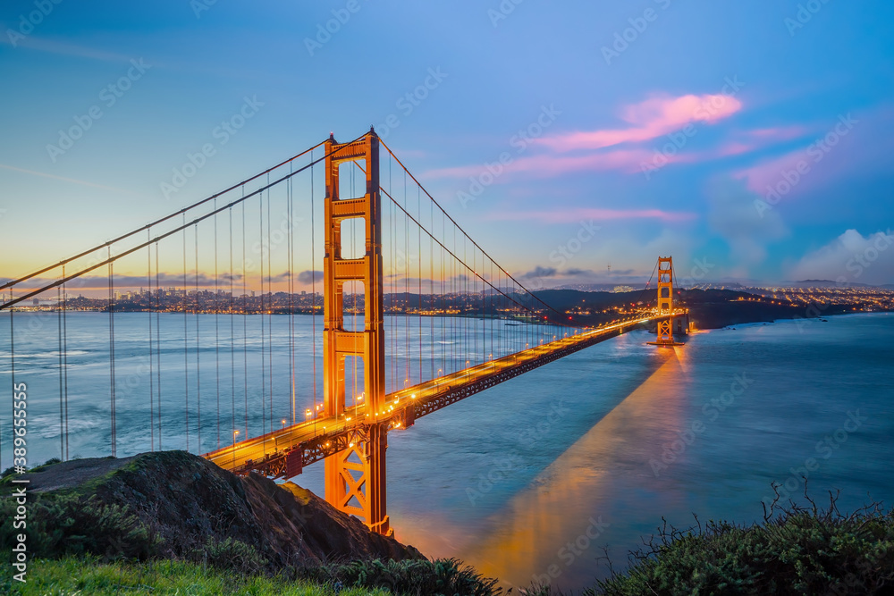 Famous Golden Gate Bridge, San Francisco in USA