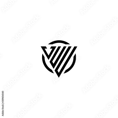 Initial letter VUU triangle monogram clean modern simple logo
