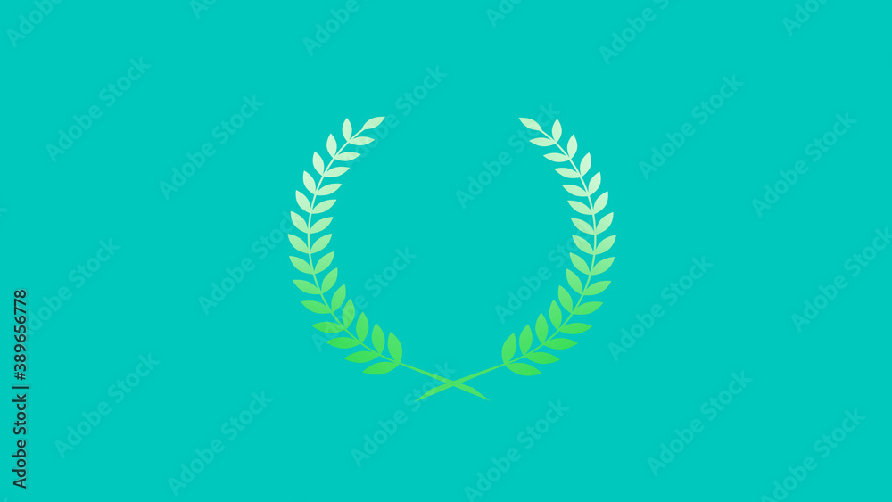 Gradient wheat icon, Green and white gradient wheat icon