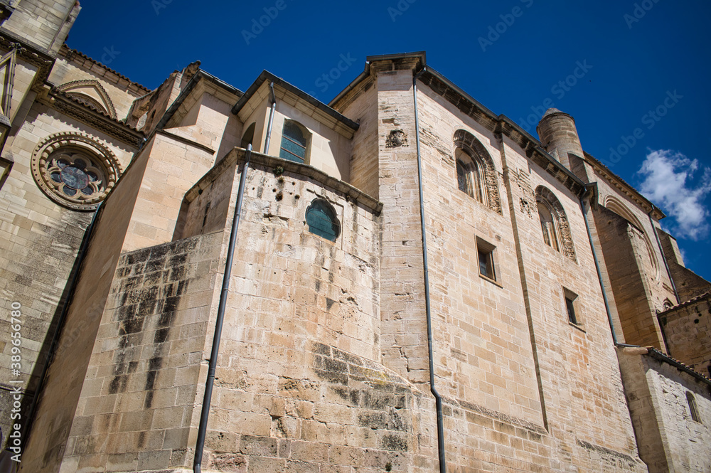 Side of the gothic cathedral of Cuenca