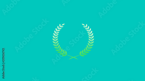 Gradient wheat icon, Green and white gradient wheat icon
