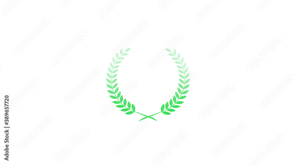 Amazing green and white color gradient wheat icon on white background, New wreath icon Amazing green and white color gradient wheat icon on white background, New wreath icon