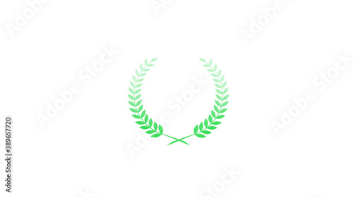 Amazing green and white color gradient wheat icon on white background, New wreath icon