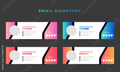 Email signature template design or email footer and personal social media cover template