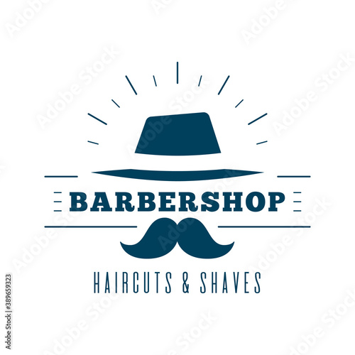 Barbershop simple minimalist logo design on white background
