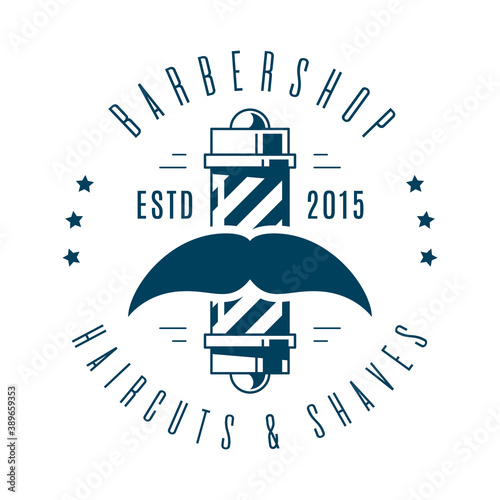 Barbershop simple minimalist logo design on white background