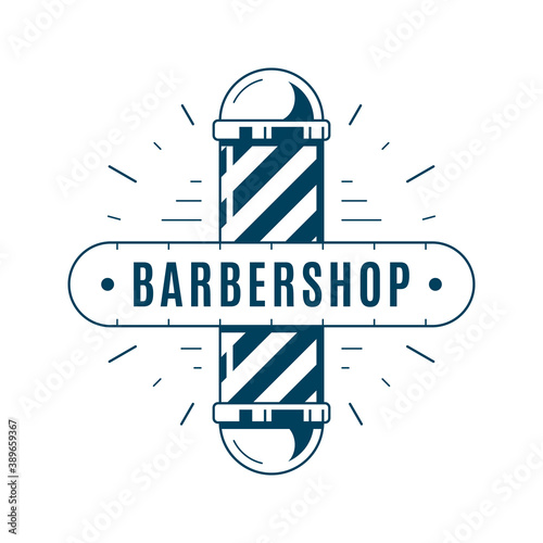 Barbershop simple minimalist logo design on white background