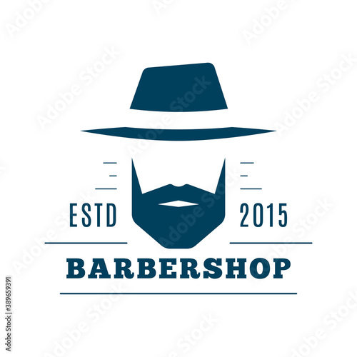 Barbershop simple minimalist logo design on white background