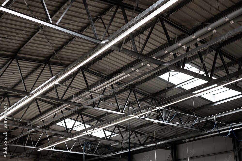 LED lighting - new solutions in the technique of lighting industrial halls - large warehouse