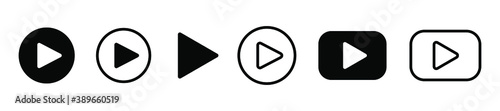 Play button icon vector set