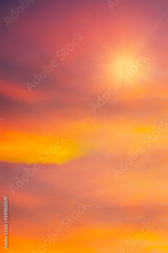 Fototapeta Naklejka Na Ścianę i Meble -  Colorful cloudy sky at sunset. Gradient color. Sky texture, abstract nature background concept for vivid nature fog banner image