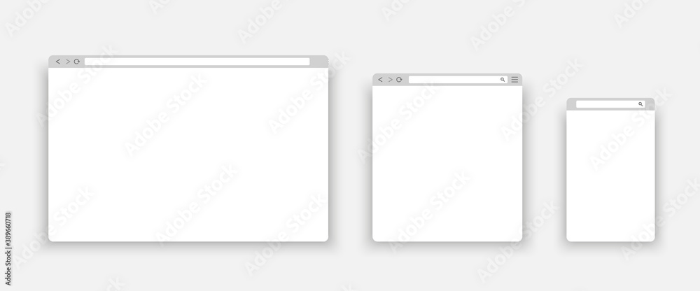 Browser window on your PC, tablet and mobile phone - Vector illustration. Browser window on your PC, tablet and mobile phone - Vector illustration.