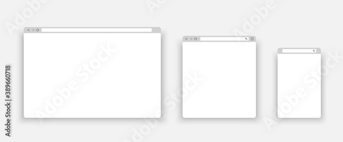 Browser window on your PC, tablet and mobile phone - Vector illustration.