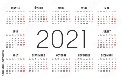 Calendrier mural 2021