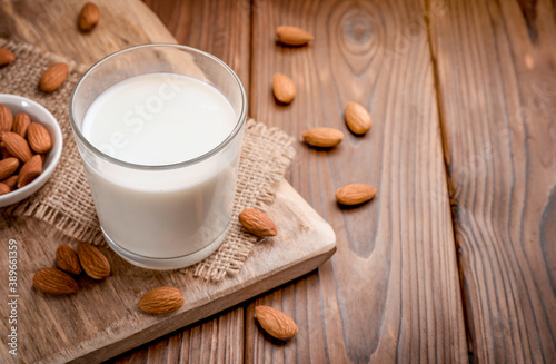 Almond milk and almond nuts