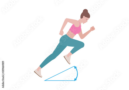Symbol Incline the treadmill gradient. to help you lose some kilos as well as perform essential cardio exercises. Fitness and health concepts. illustration in cartoon style.