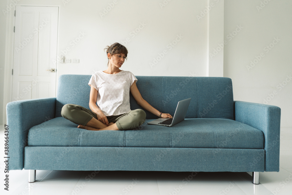 Woman working from home