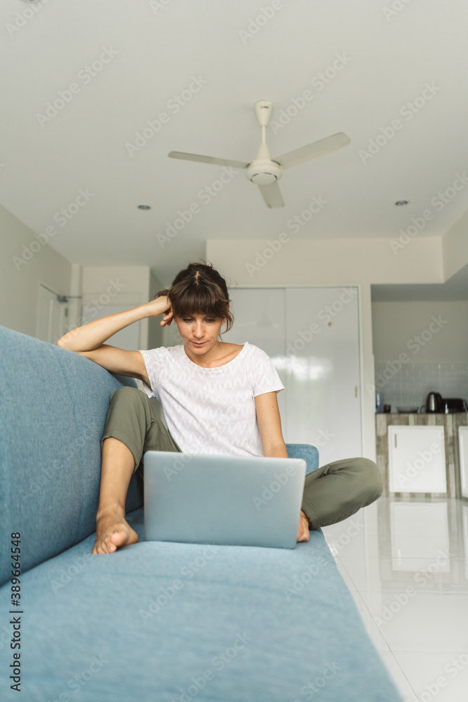 Woman working from home