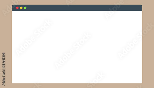 Cartoon browser window. Isolated website template. Web page mockup in simple design. Empty window o network page. Computer page frame in modern style. Vector EPS 10.