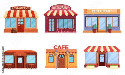 Fototapeta Naklejka Na Ścianę i Meble -  cartoon restaurants icons set, vector illustration