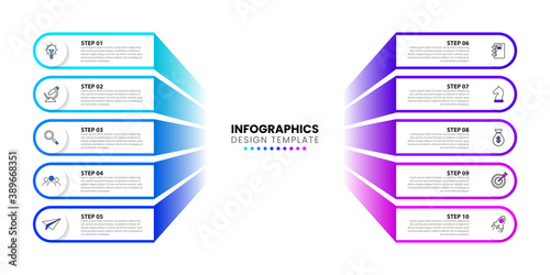 Infographic design template. Creative concept with 10 steps