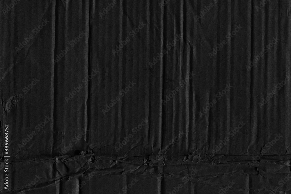 Black vintage rough sheet of carton. Recycled environmentally friendly ...