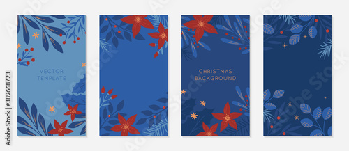 Biundle of Christmas and Happy New Year insta story templates.Holiday ad and promo concepts.Modern vector layouts.Xmas trendy design for social media marketing,digital post,prints,banners.
