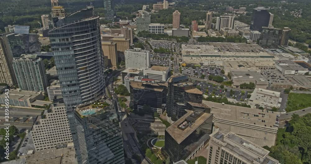 Atlanta Georgia Aerial v692 down rotating shot of skyscrapers in Buckhead neighborhood - DJI Inspire 2, X7, 6k - August 2020 Atlanta Georgia Aerial v692 down rotating shot of skyscrapers in Buckhead neighborhood - DJI Inspire 2, X7, 6k - August 2020
