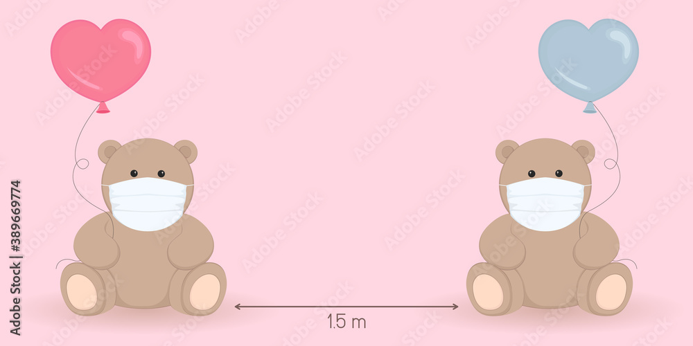 Social distancing 1,5 meters conceptual poster. Vector illustration. Social distancing 1,5 meters conceptual poster. Vector illustration.