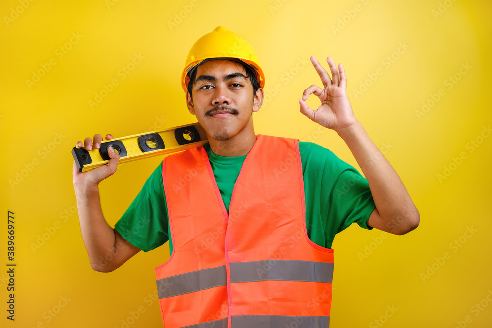 Asian worker Ready for work concept Asian worker Ready for work concept