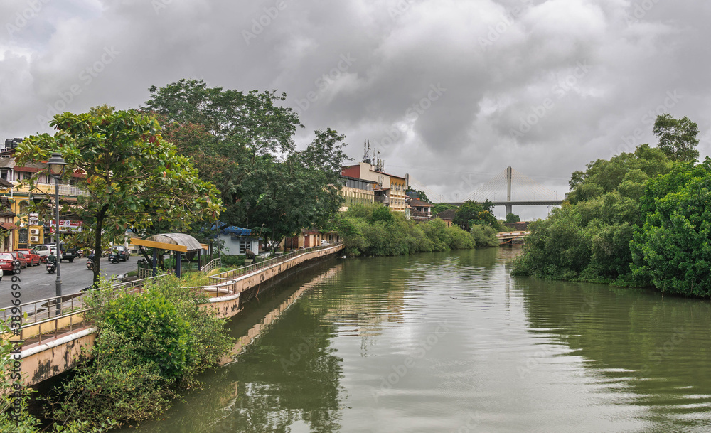 Panaji is the capital of the Goa state in India, the city is located on the banks of the Mandovi River and is known for its cobbled streets, Portuguese colonial architecture and colorful villas