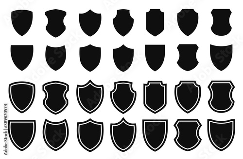 Shield icon vector set illustration