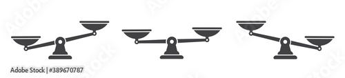 Set of scales. Libra icon. Flat icon. Vector illustration