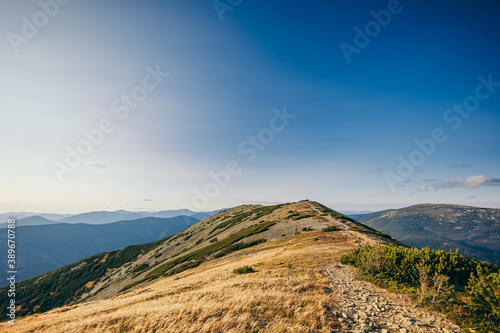 Fototapeta Naklejka Na Ścianę i Meble -  A large mountain in the background