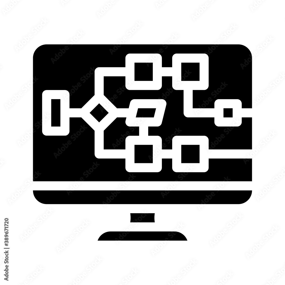 electrical circuit computer screen glyph icon vector illustration electrical circuit computer screen glyph icon vector illustration