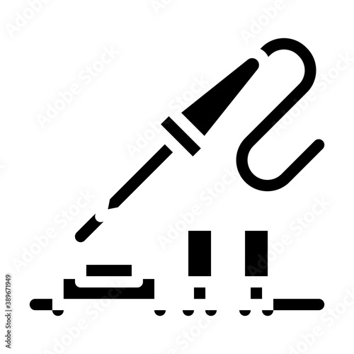 iron solder soldering glyph icon vector illustration