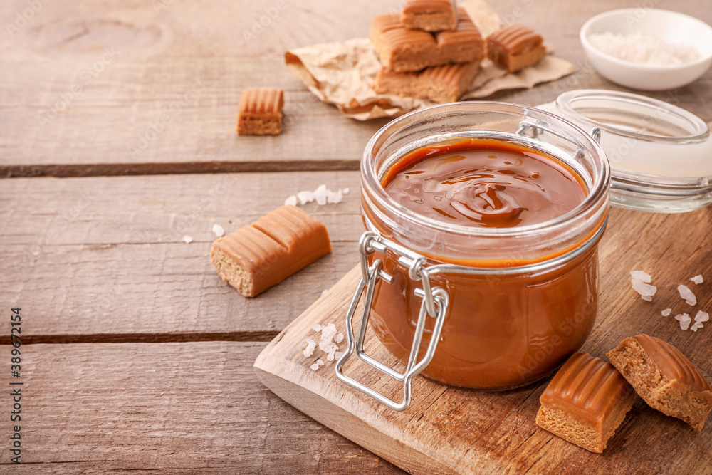 Melted caramel and salted caramel candies Melted caramel and salted caramel candies