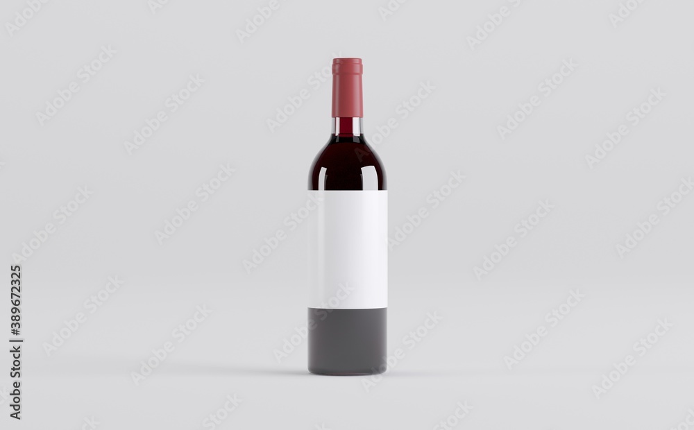 Wine Bottles Mockup 3D Illustration Wine Bottles Mockup 3D Illustration