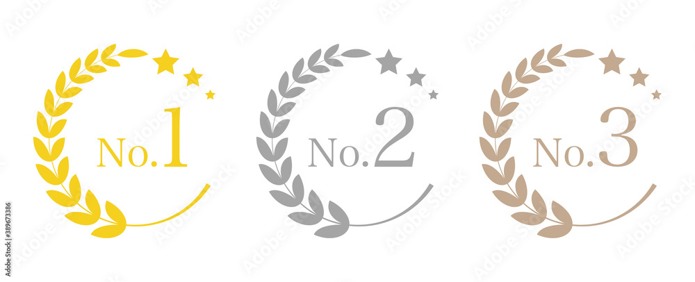 Obraz premium ランキングのメダルセット(数字あり)