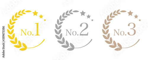 ランキングのメダルセット（数字あり）