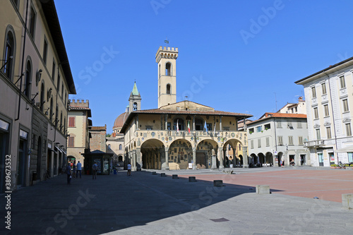 the main square of San Giovanni Valdarno with the famous Arnolfo palace photo