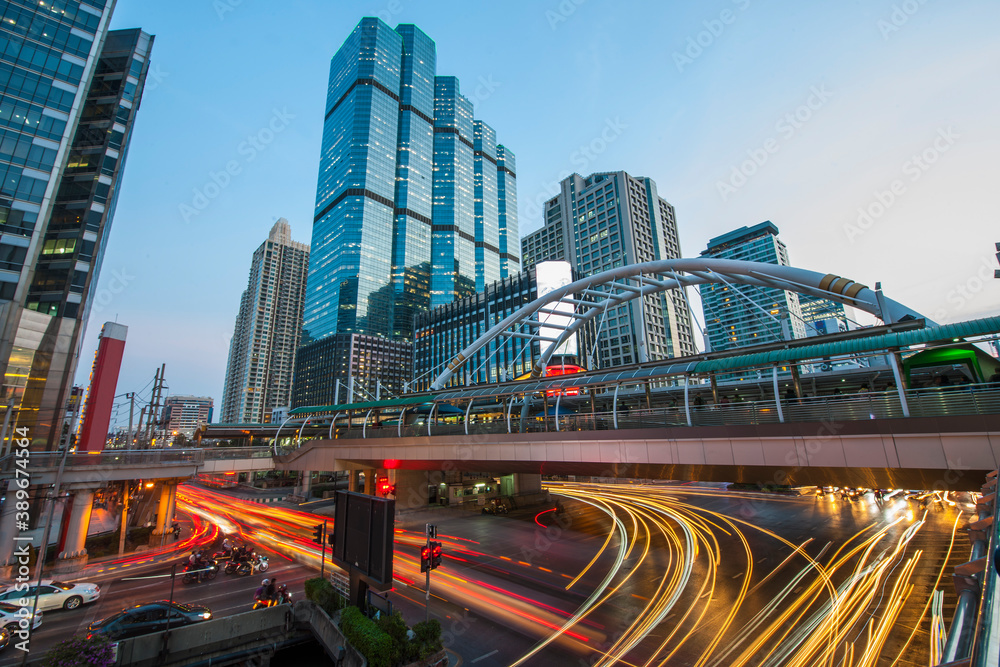Chong Nonsi pedestrian bridge in Bangkok's Sathorn area Chong Nonsi pedestrian bridge in Bangkok's Sathorn area