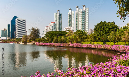 luxury condominium at Benjakitti park in Bangkok photo
