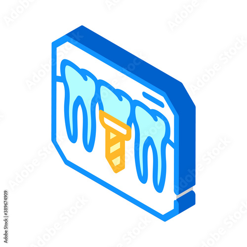 implant check isometric icon vector illustration sign