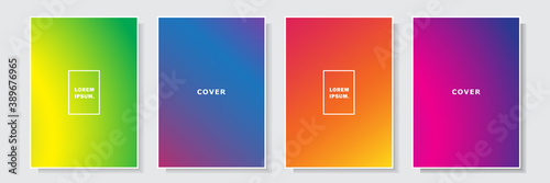modern cover template design set gradation smooth style effect colorful background vector graphic	
