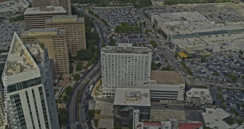 Atlanta Georgia Aerial v695 tilt down shot of downtown and shopping mall - DJI Inspire 2, X7, 6k - August 2020 photo